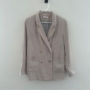 MOD REF Beige 100%‎ Linen Blazer - Coastal Grandmother Quiet Luxury - Small
